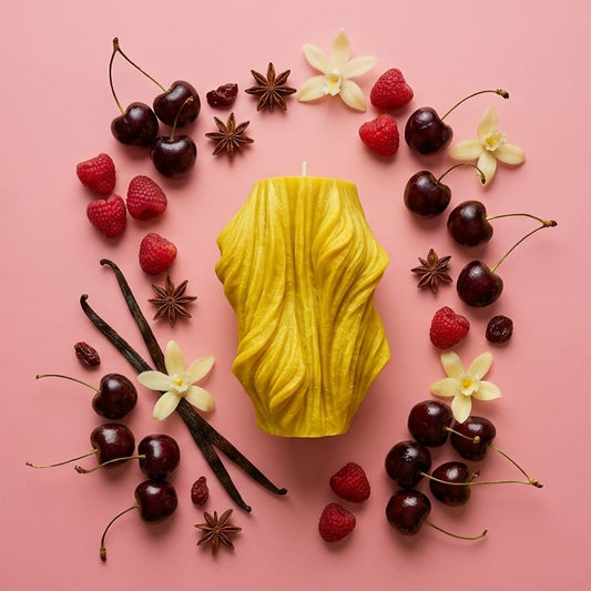 Veil Sculptural Candle • Yellow Cherry & Brandy (Small)