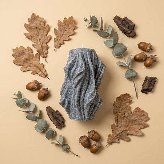 Veil Sculptural Candle • Wet Stone & Eucalyptus (Small)