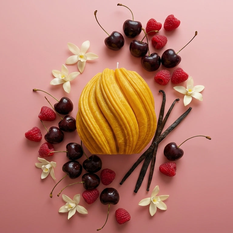 Fusion Sculptural Candle • Yellow Cherry & Brandy (Small)