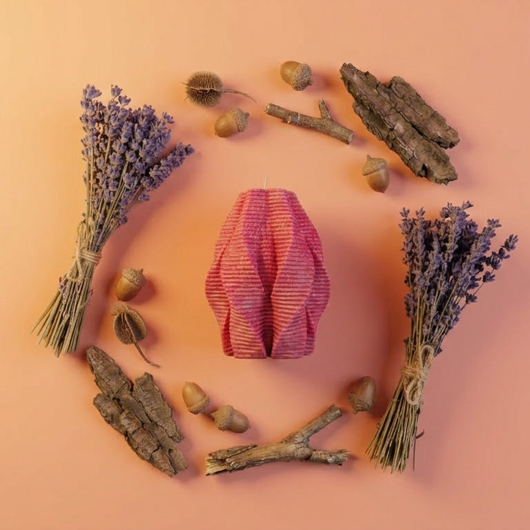 Blossom Sculptural Candle • Merlot Glow & Lavender