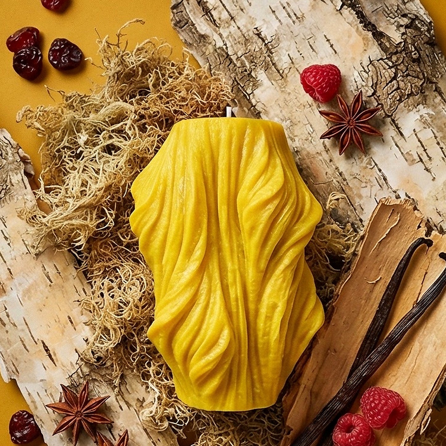 Veil Candle, Yellow Cherry, Brandy Cherry (Small)