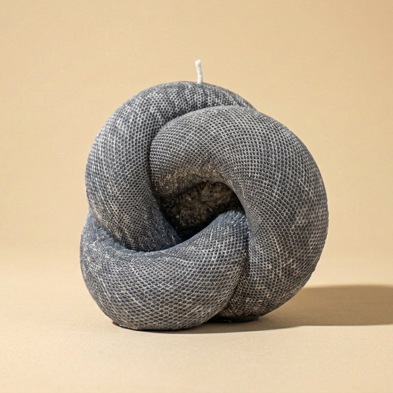 Knot Sculptural Candle • Wet Stone & Eucalyptus