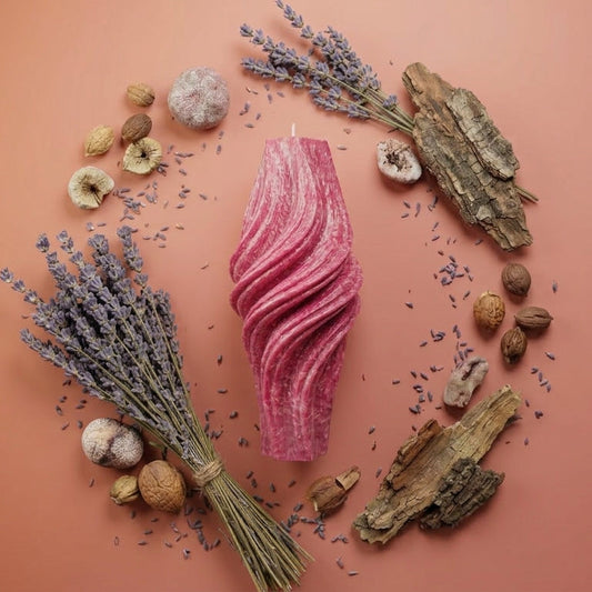 Vortex Sculptural Candle • Merlot Glow & Lavender (Large)