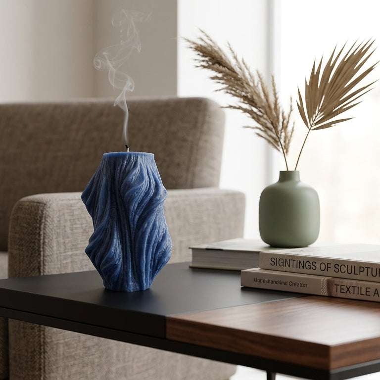 Veil Sculptural Candle • Deep Ocean & Patchouli (Large)