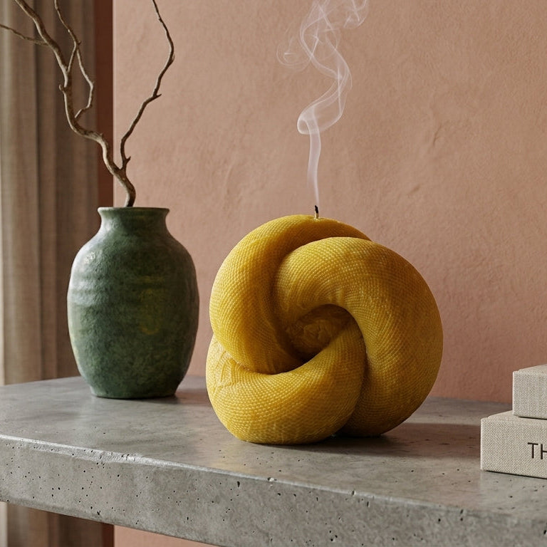 Knot Sculptural Candle • Yellow Cherry & Brandy