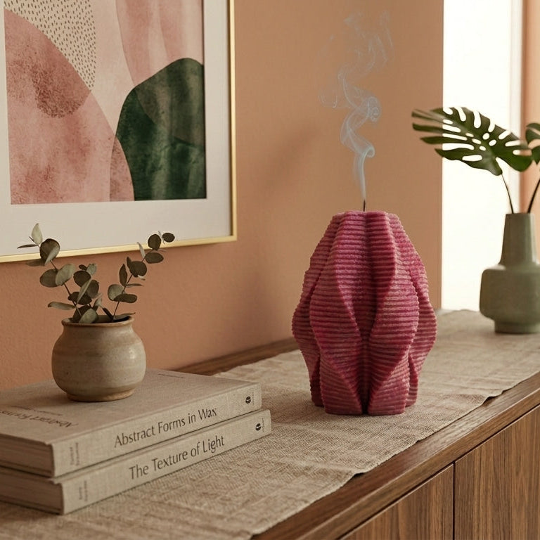 Blossom Sculptural Candle • Merlot Glow & Lavender