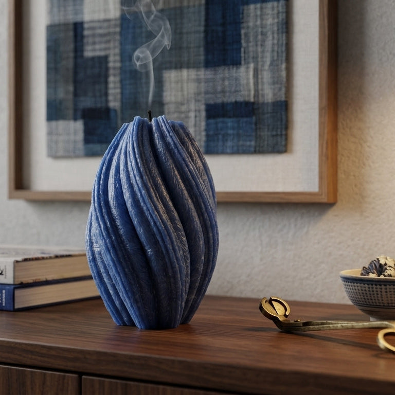 Fusion Sculptural Candle • Deep Ocean & Patchouli (Large)