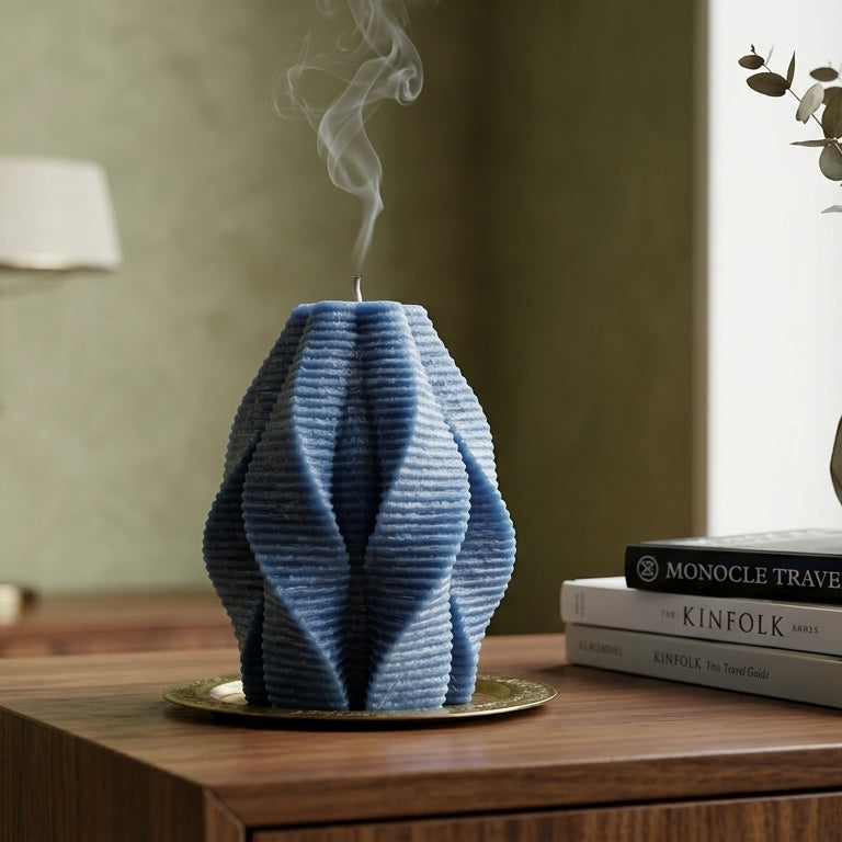 Blossom Sculptural Candle • Deep Ocean & Patchouli