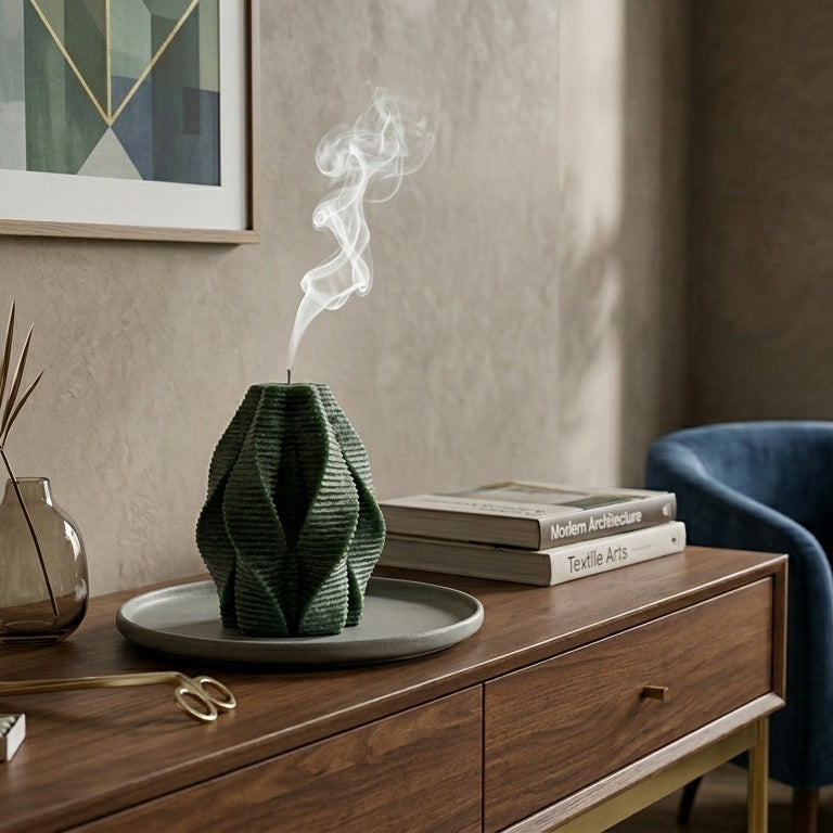 Blossom Sculptural Candle • Emerald Forest & Leaves
