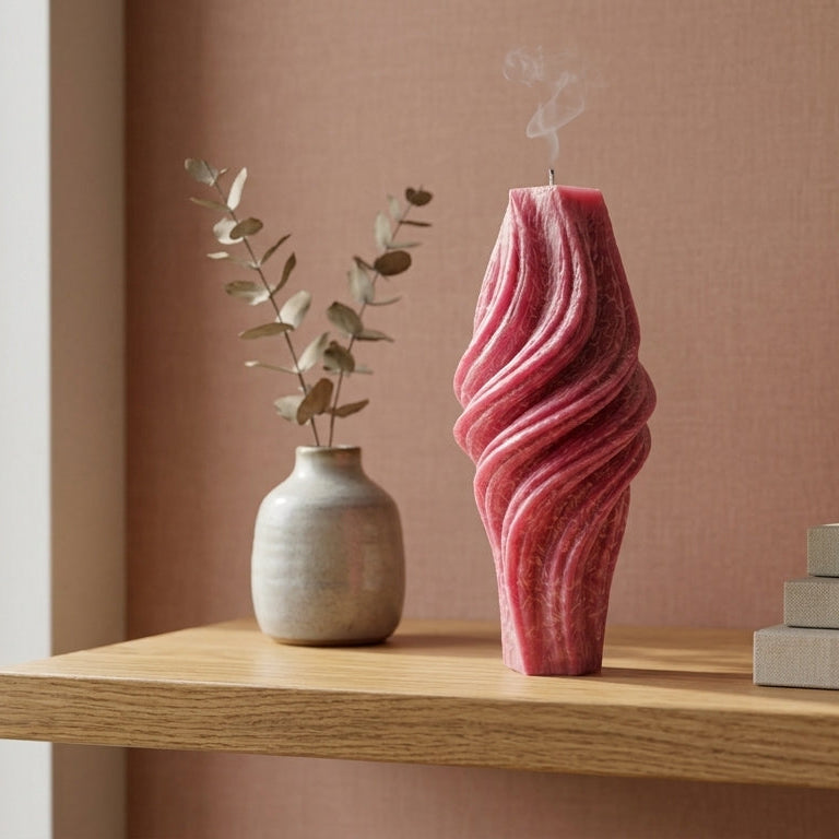 Vortex Sculptural Candle • Merlot Glow & Lavender (Small)