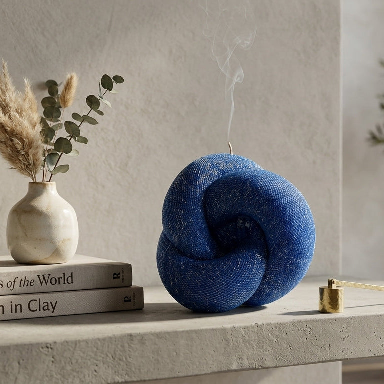 Knot Sculptural Candle • Deep Ocean & Patchouli