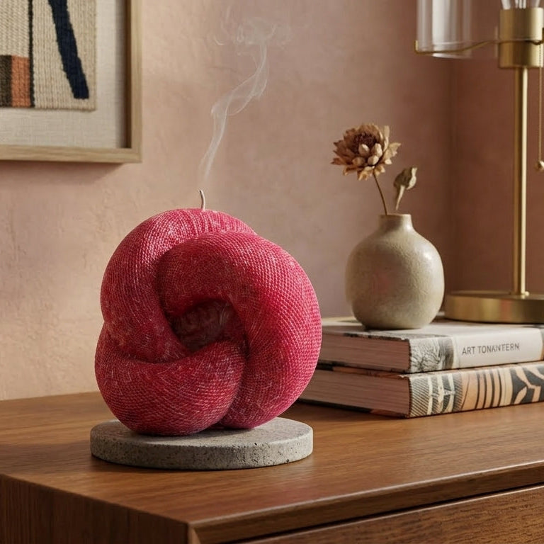 Knot Sculptural Candle • Merlot Glow & Lavender