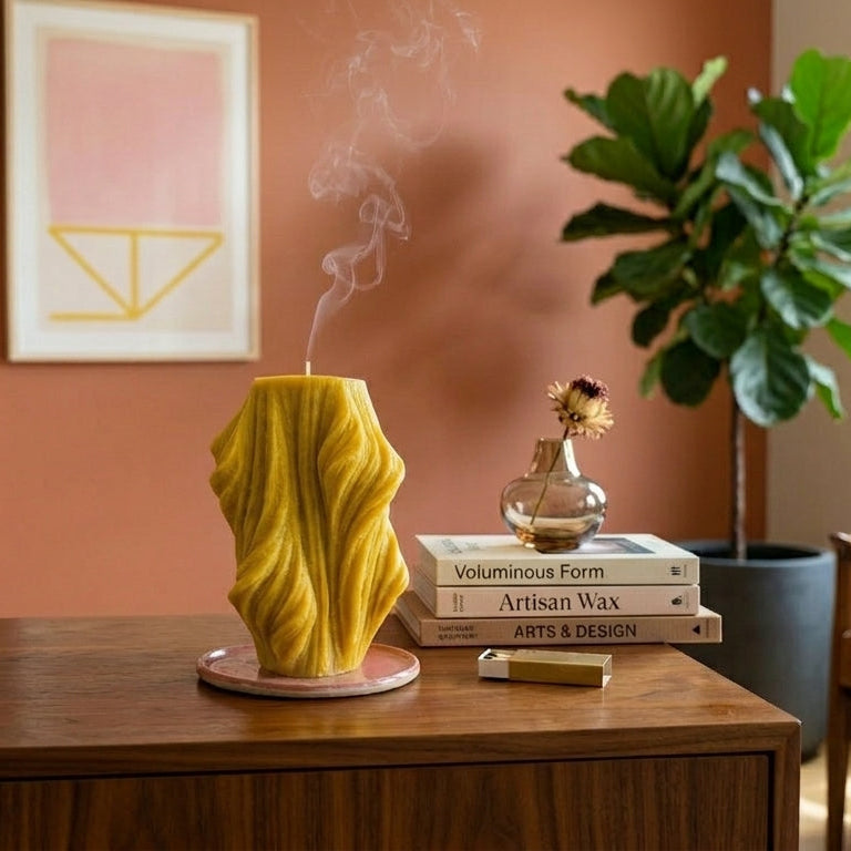 Veil Sculptural Candle • Yellow Cherry & Brandy (Small)