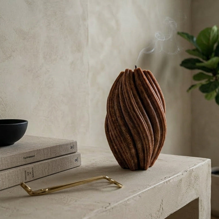 Fusion Sculptural Candle • Noble Wood & Cedarwood (Large)