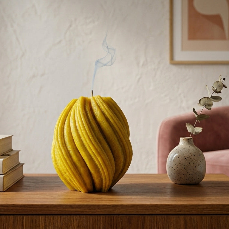 Fusion Sculptural Candle • Yellow Cherry & Brandy (Small)