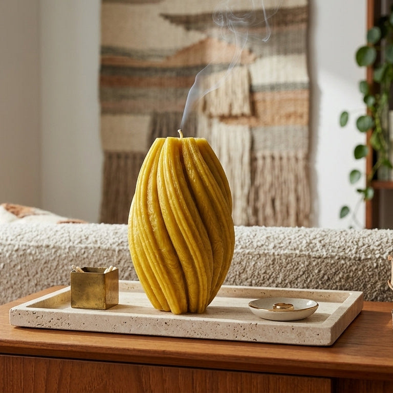 Fusion Sculptural Candle • Yellow Cherry & Brandy (Large)
