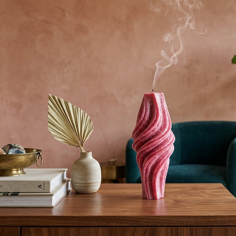 Vortex Sculptural Candle • Merlot Glow & Lavender (Large)