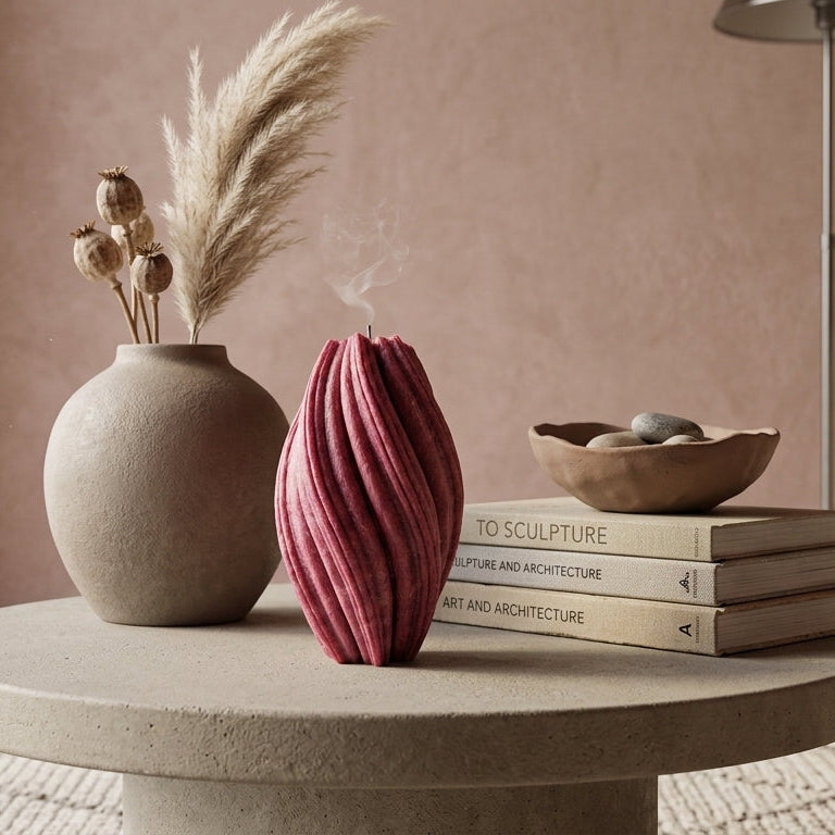 Fusion Sculptural Candle • Merlot Glow & Lavender (Large)
