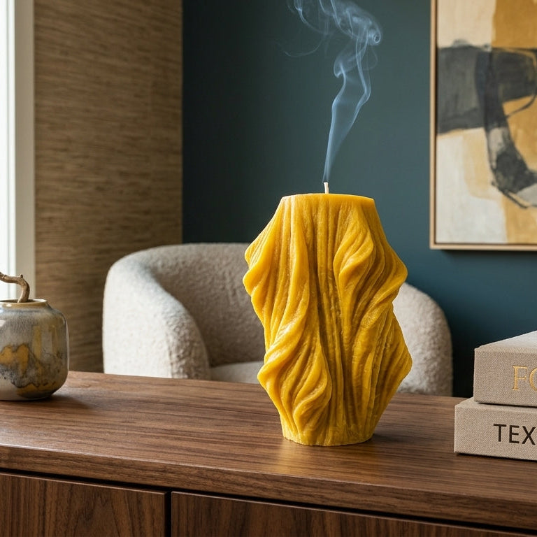 Veil Sculptural Candle • Yellow Cherry & Brandy (Small)