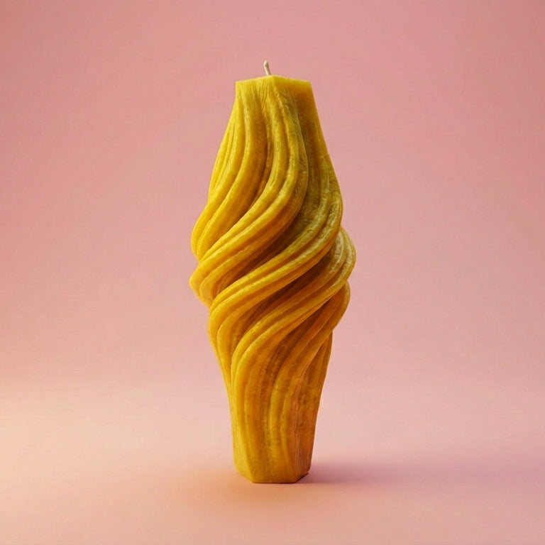 Vortex Sculptural Candle • Yellow Cherry & Brandy (Large)