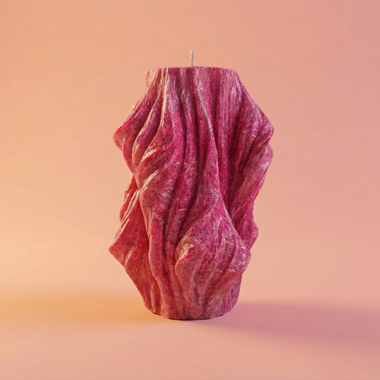 Veil Sculptural Candle • Merlot Glow & Lavender (Large)