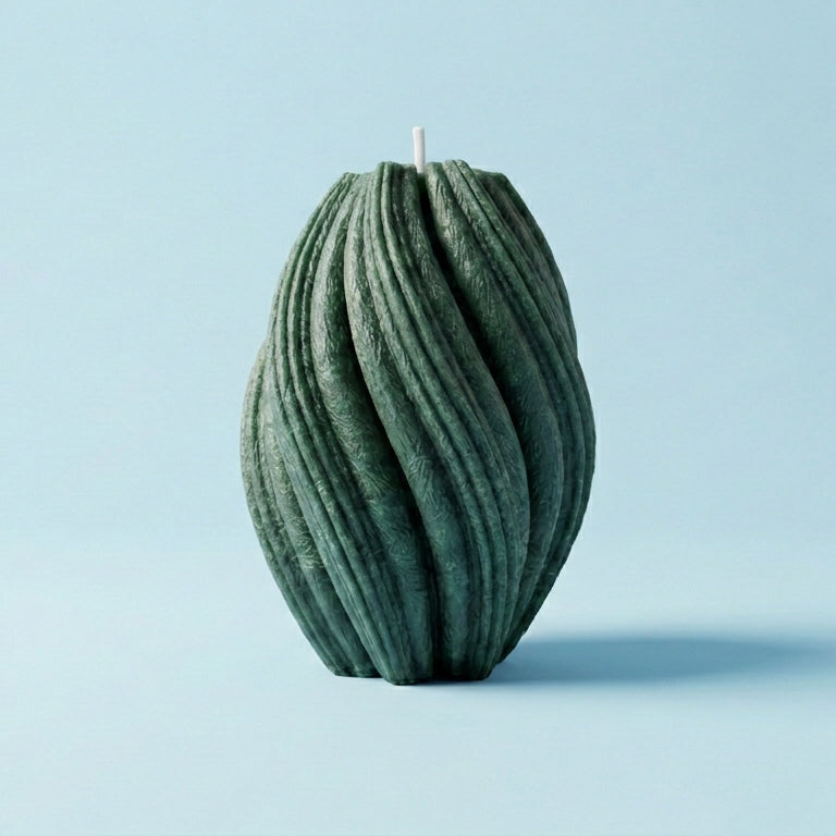 Fusion Sculptural Candle • Emerald Forest & Leaves (Large)