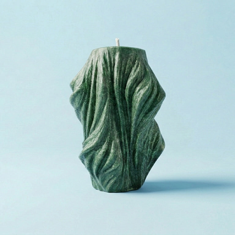 Veil Sculptural Candle • Emerald Forest & Leaves (Large)