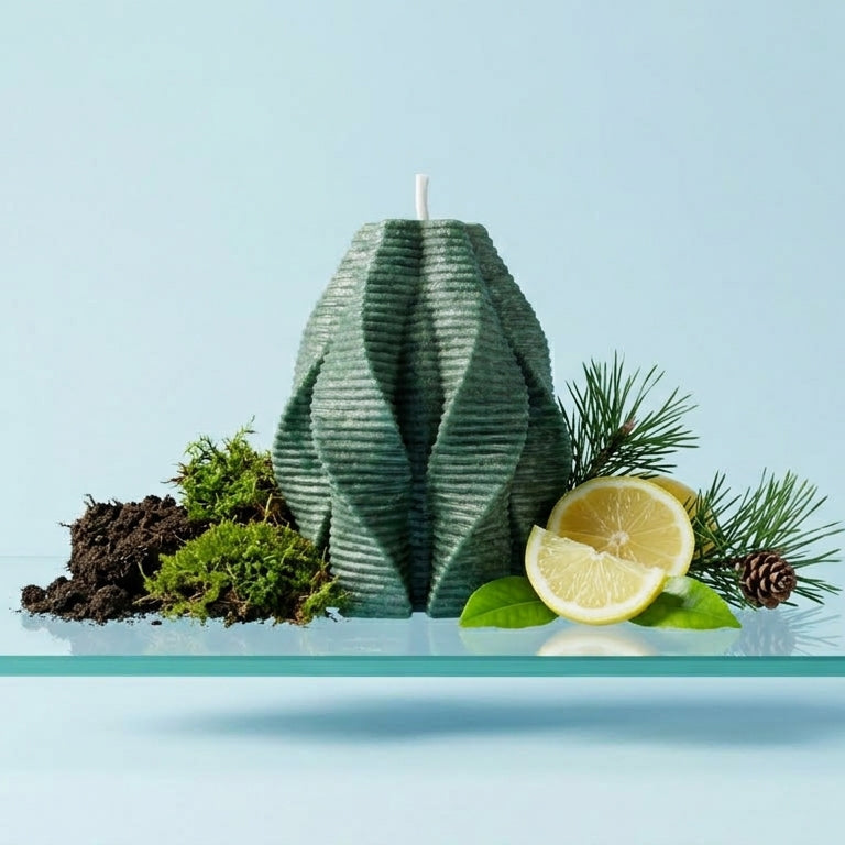 Blossom Sculptural Candle • Emerald Forest & Leaves
