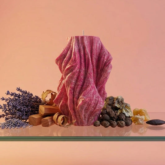 Veil Sculptural Candle • Merlot Glow & Lavender (Large)