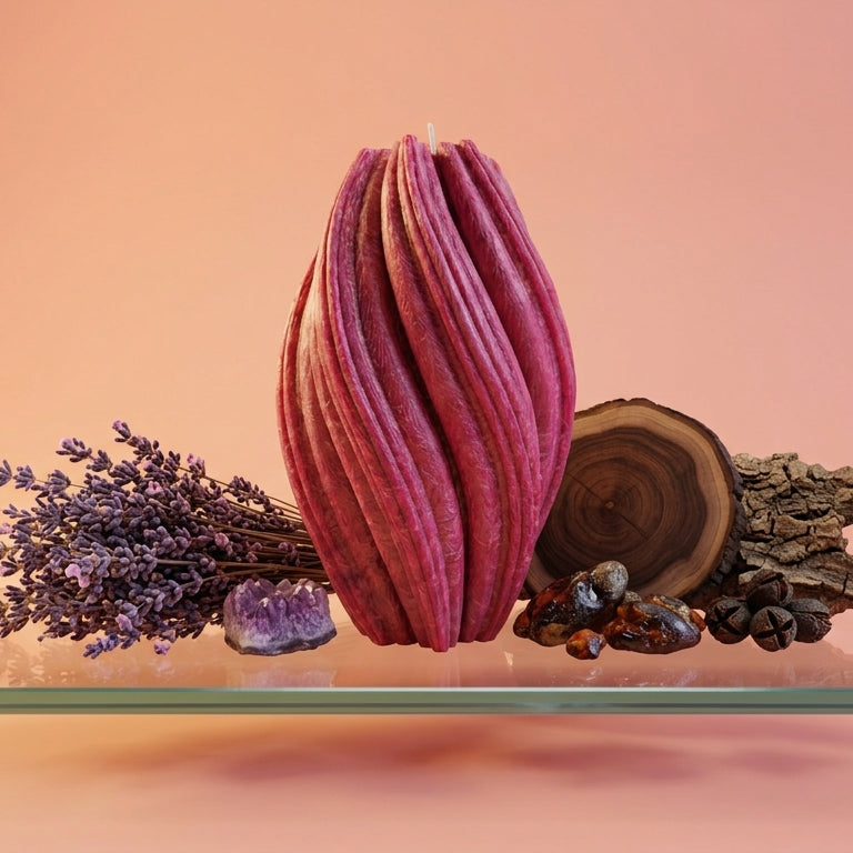 Fusion Sculptural Candle • Merlot Glow & Lavender (Large)
