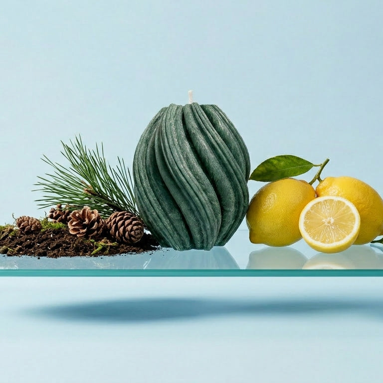 Fusion Sculptural Candle • Emerald Forest & Leaves (Small)