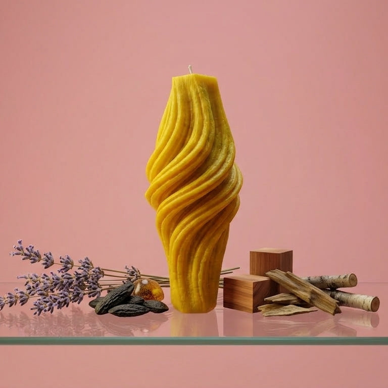 Vortex Sculptural Candle • Yellow Cherry & Brandy (Large)