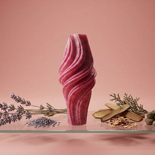Vortex Sculptural Candle • Merlot Glow & Lavender (Large)