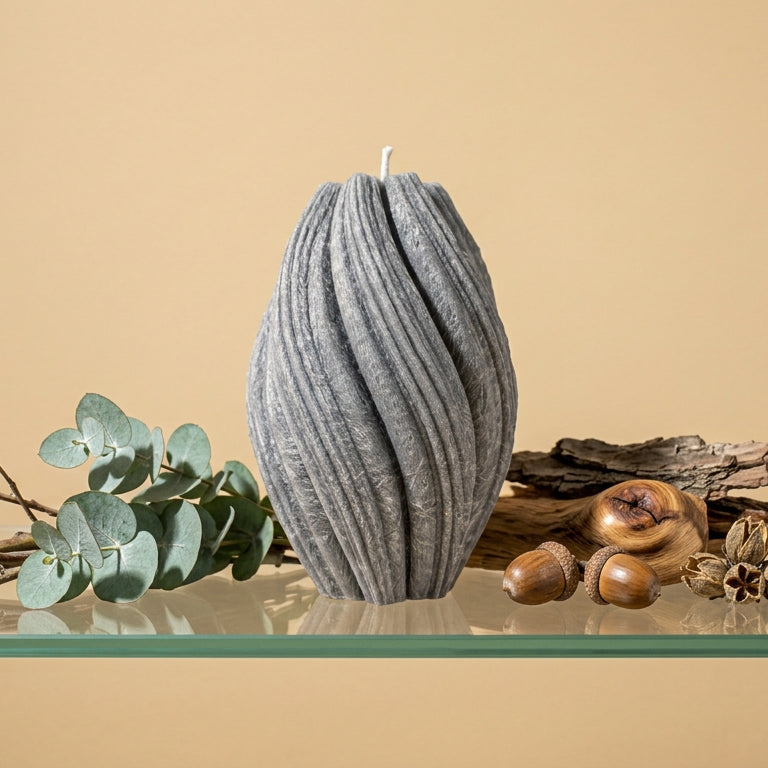 Fusion Sculptural Candle • Wet Stone & Eucalyptus (Large)