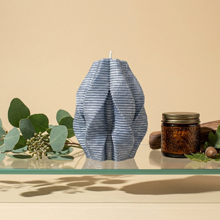 Blossom Sculptural Candle • Wet Stone & Eucalyptus