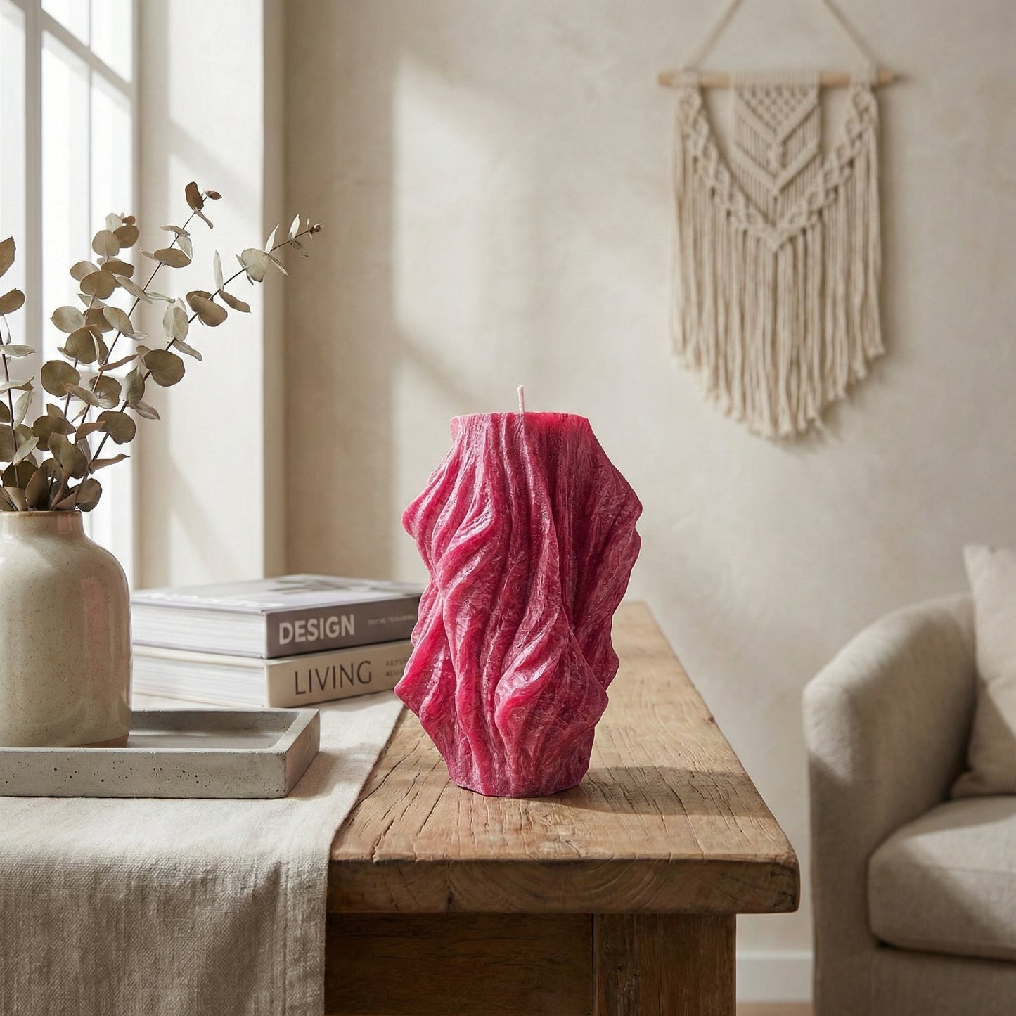 Veil Sculptural Candle • Merlot Glow & Lavender (Small)
