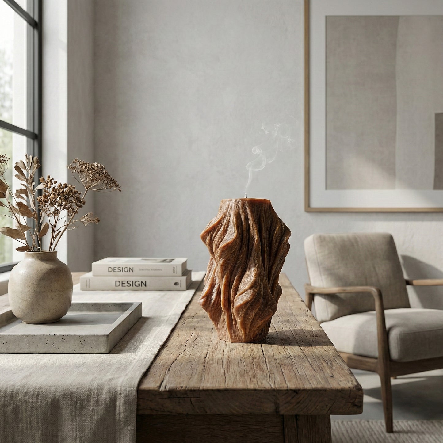 Veil Sculptural Candle • Noble Wood & Cedarwood (Large)