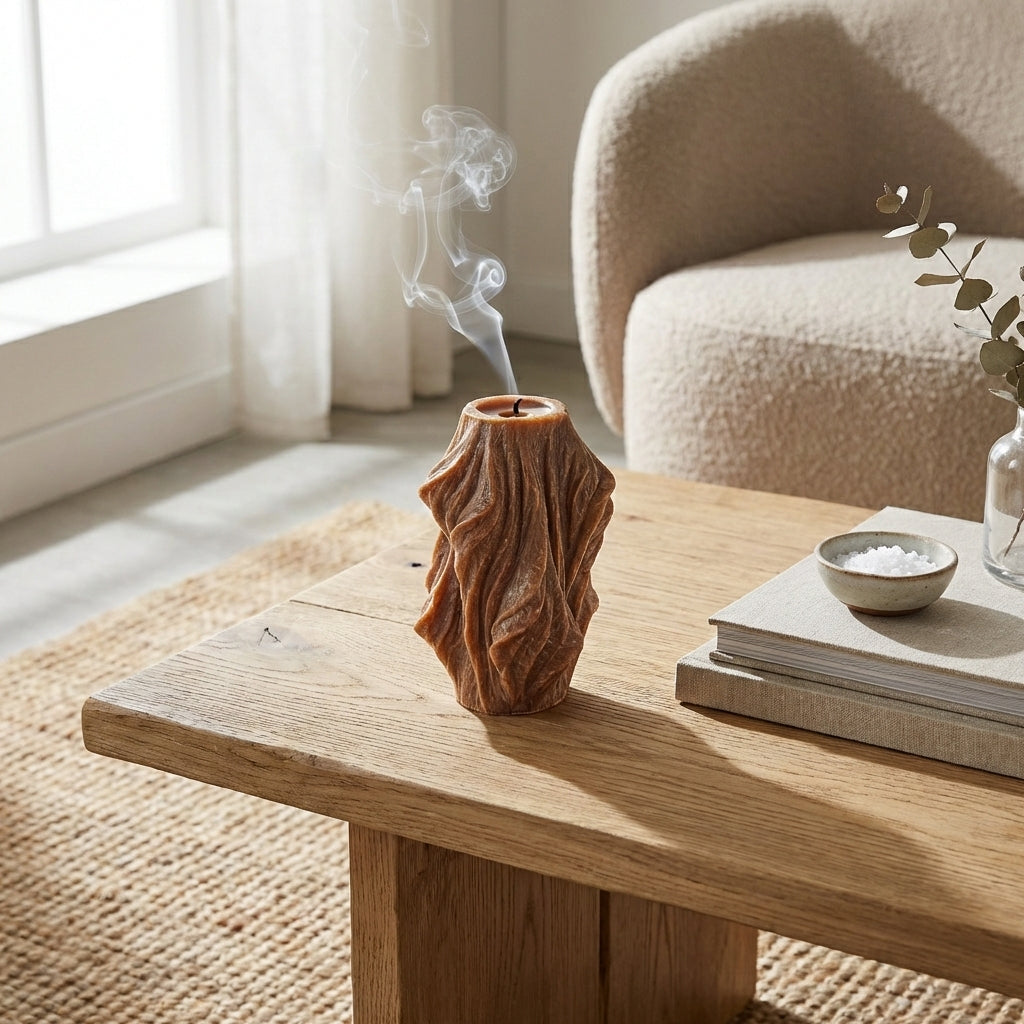 Veil Sculptural Candle • Noble Wood & Cedarwood (Small)