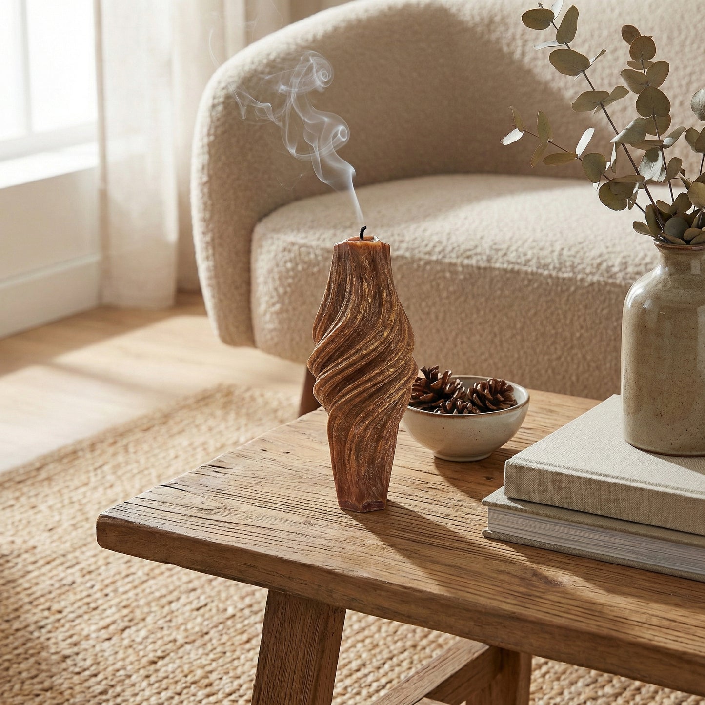 Vortex Sculptural Candle • Noble Wood & Cedarwood (Small)