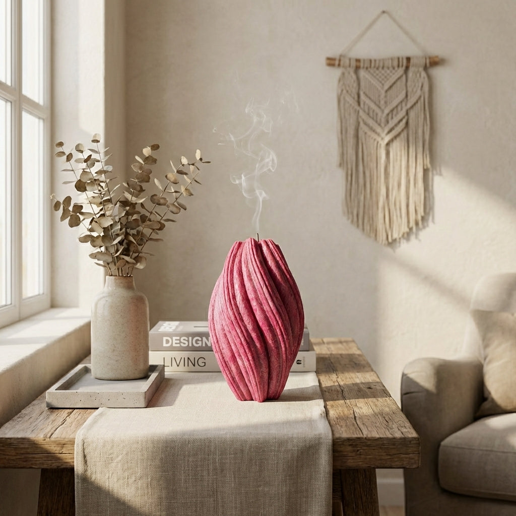 Fusion Sculptural Candle • Merlot Glow & Lavender (Large)