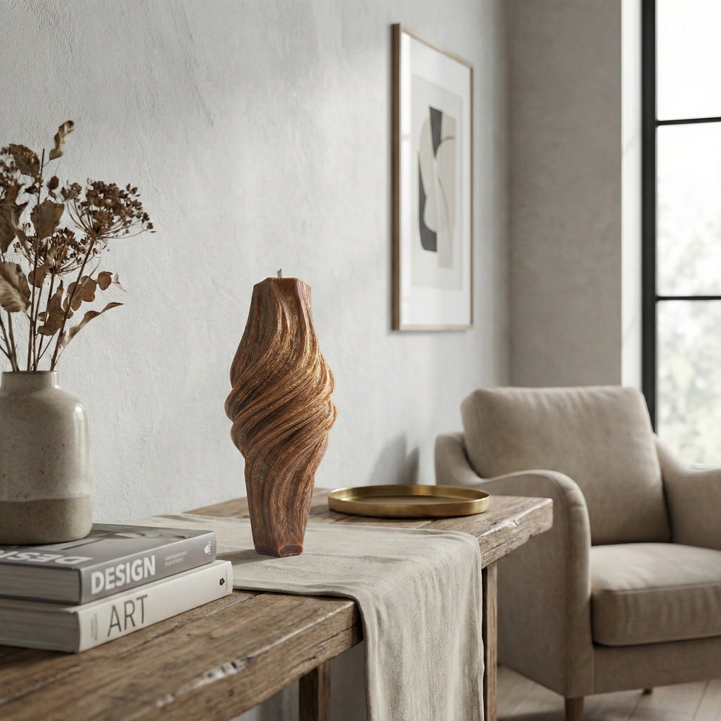Vortex Sculptural Candle • Noble Wood & Cedarwood (Large)
