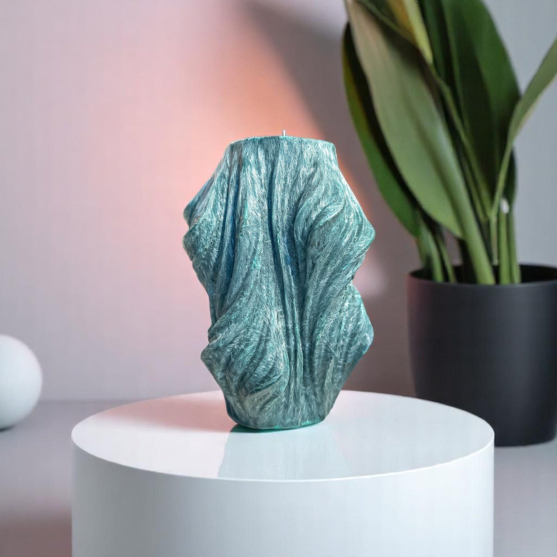 Veil Candle, Emerald Forest, Leaves (Large)