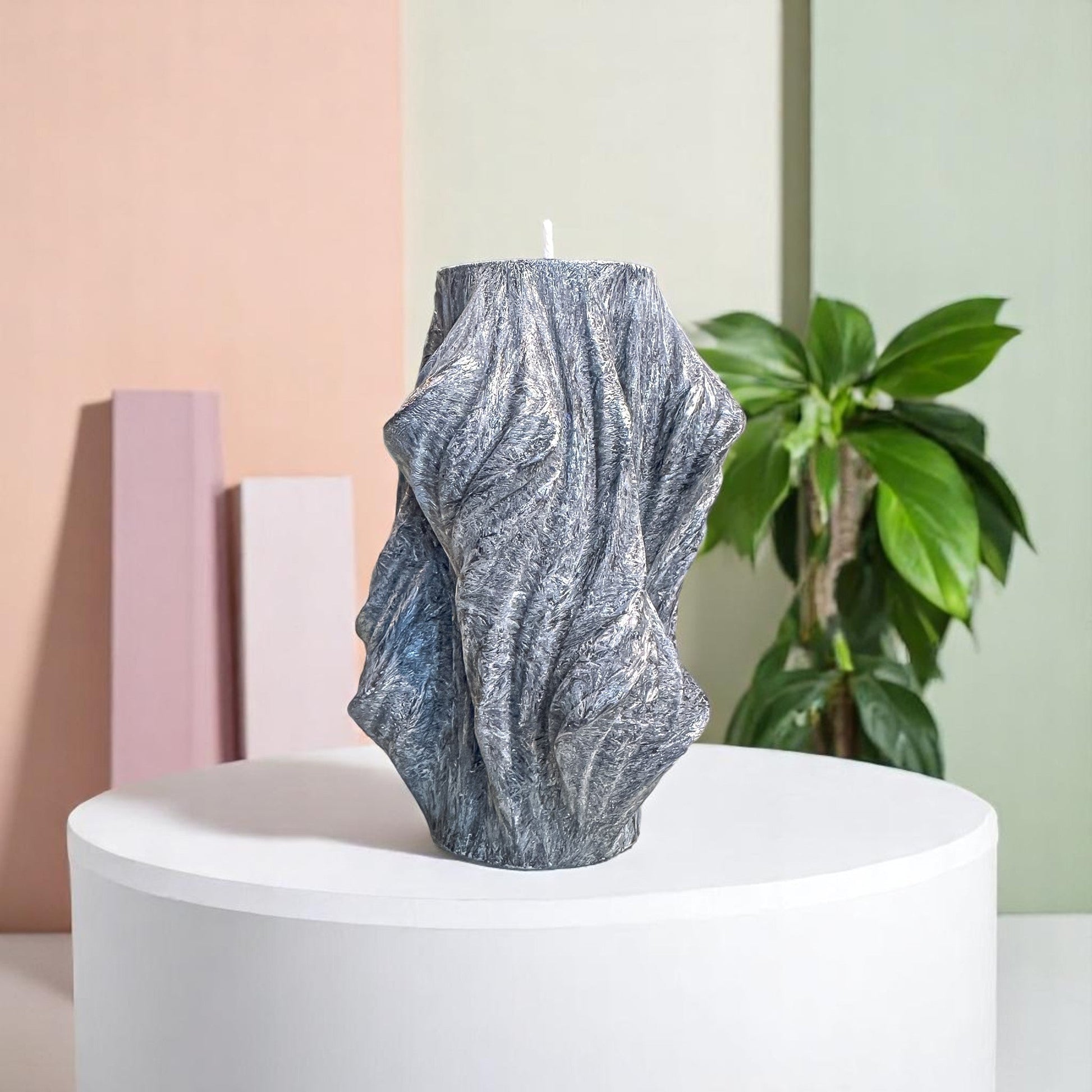 Veil Candle, Wet Stone, Eucalyptus (Large)