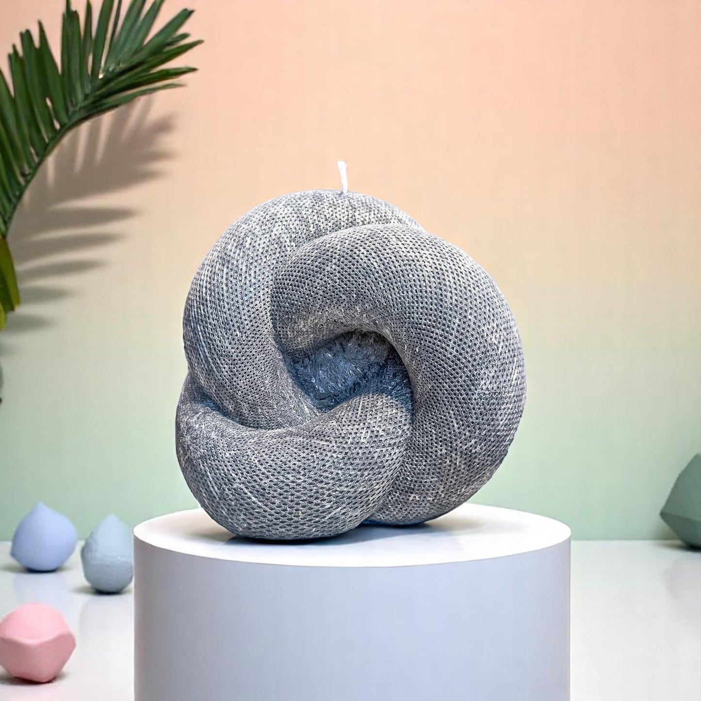 Knot Candle, Wet Stone, Eucalyptus
