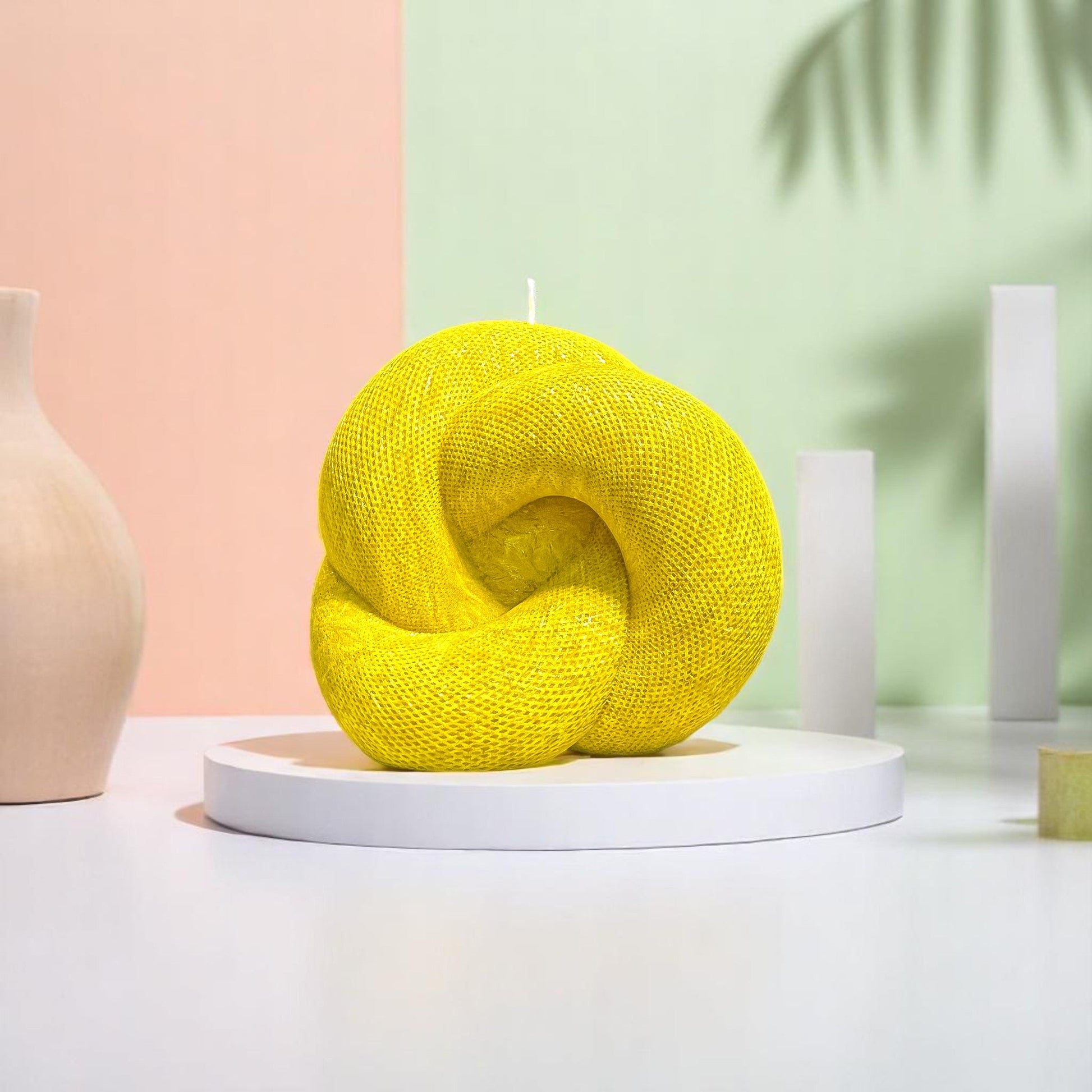 Knot Candle, Yellow Cherry, Brandy Cherry