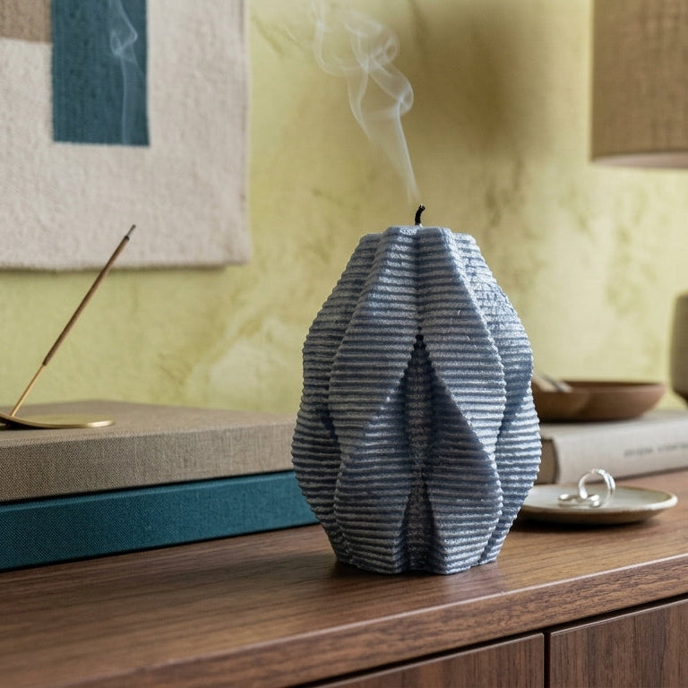 Blossom Sculptural Candle • Wet Stone & Eucalyptus
