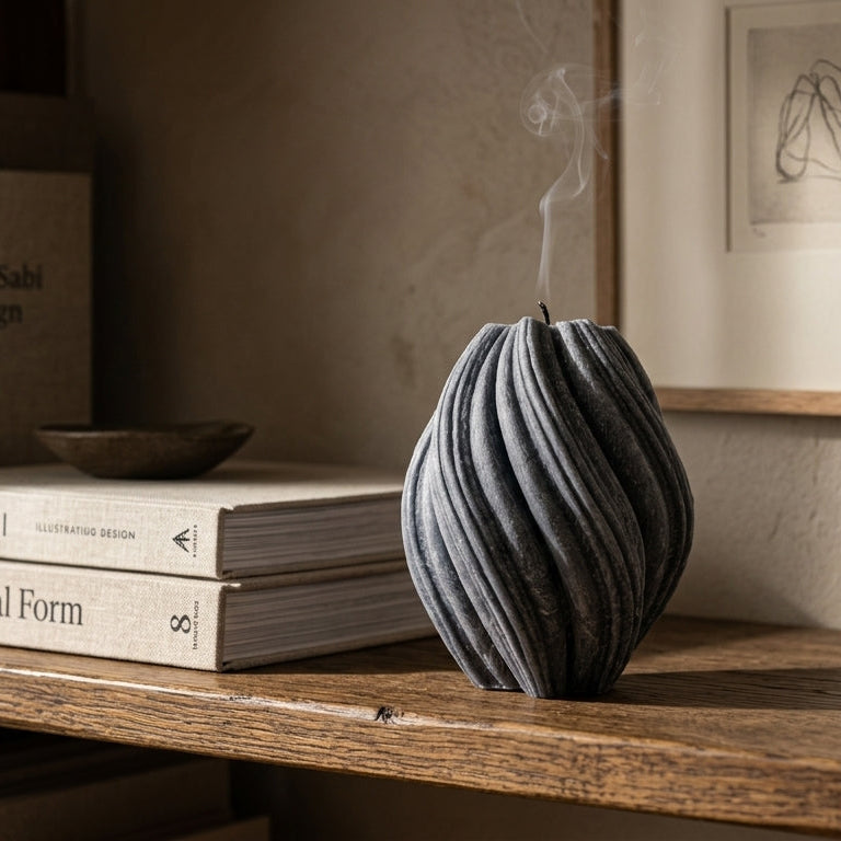 Fusion Sculptural Candle • Wet Stone & Eucalyptus (Small)