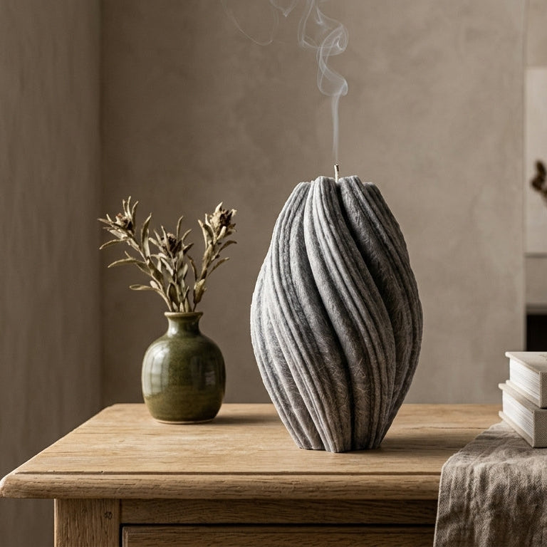 Fusion Sculptural Candle • Wet Stone & Eucalyptus (Large)