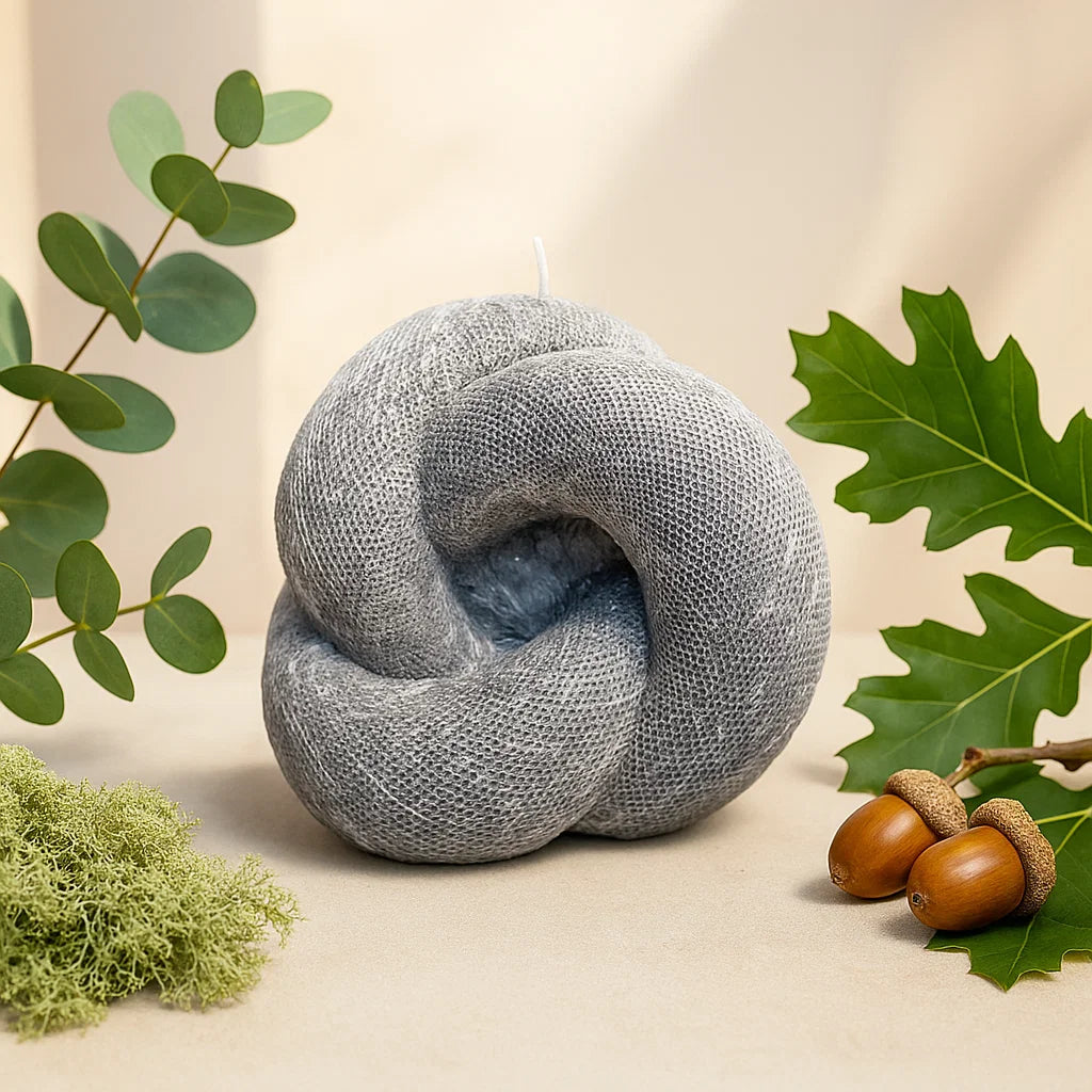 Knot Candle, Wet Stone, Eucalyptus