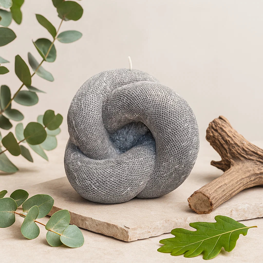 Knot Candle, Wet Stone, Eucalyptus